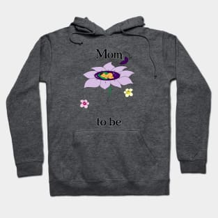 Mom To Be_Purple Flower Hoodie